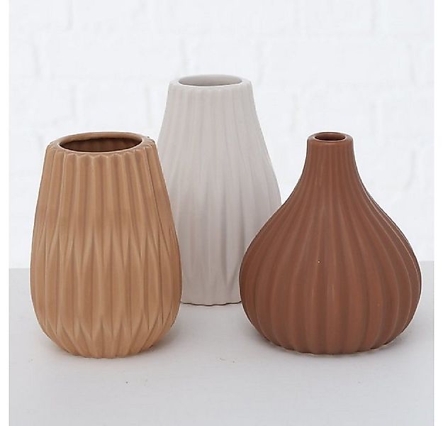 BOLTZE GRUPPE GmbH Dekovase Vase Wilma H13 cm Ø 9 cm braun/hellbraun/weiß S günstig online kaufen