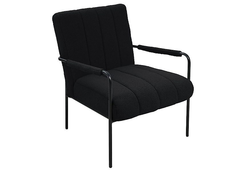 SVITA Loungesessel KYLE, Loungestuhl, Teddy-Boucle, Schwarz günstig online kaufen