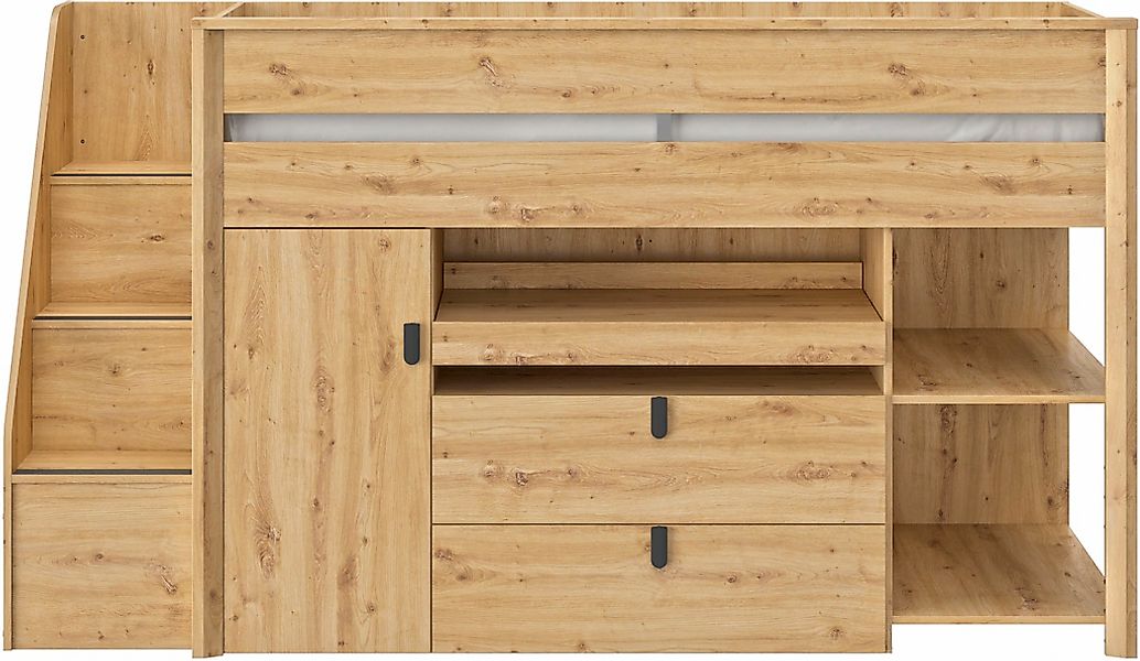 Gami Etagenbett "Mael" 1 Stk. tlg. Hochbett mit Schreibtisch und Staumöglic günstig online kaufen