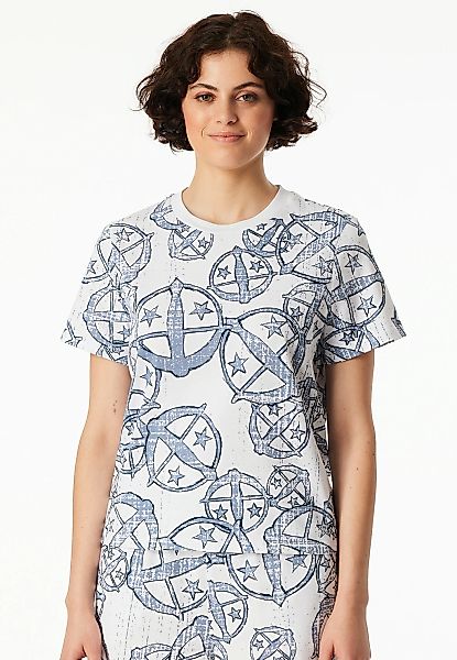 Schiesser T-Shirt "SCHIESSER 150 YEARS", Allover-Druck, Baumwolle, Loose Fi günstig online kaufen