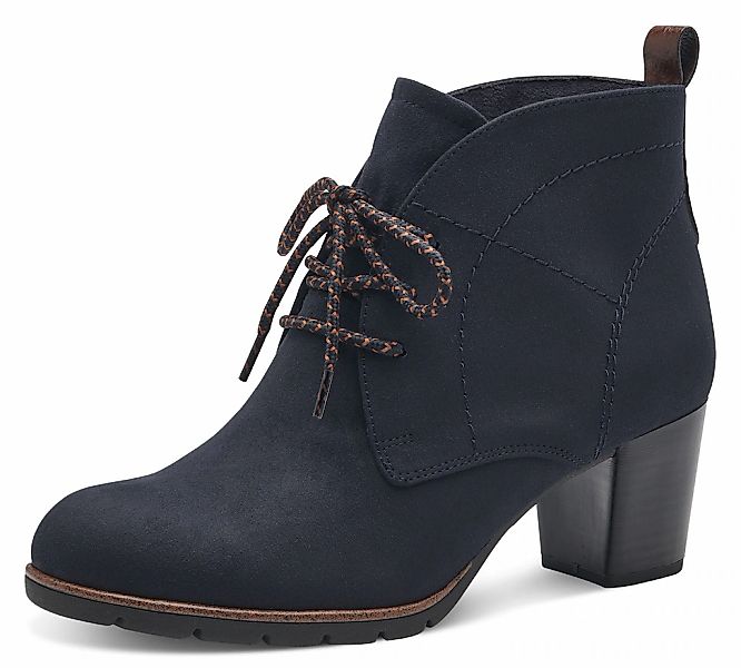 MARCO TOZZI Schnürstiefelette, Blockabsatz, Ankleboots, Schnürboots mit Zie günstig online kaufen