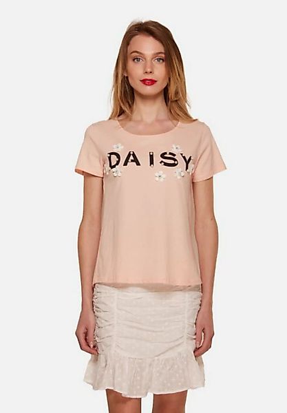 Tooche Kurzarmshirt Daisy Mit Blumenapplikationen und Druck günstig online kaufen