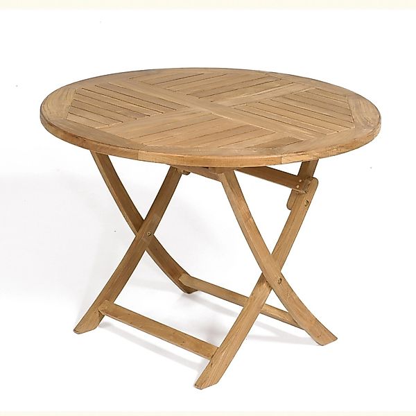 Natur24 York Klapptisch Rund Teakholz Braun günstig online kaufen