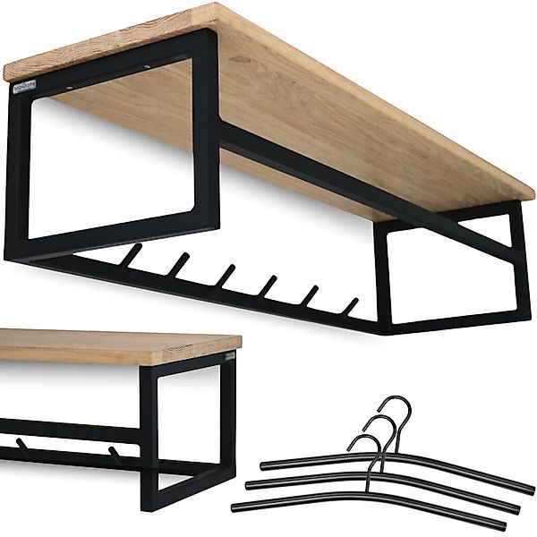 holz4home® Wandgarderobe Garderobe aus massivem Eichenholz günstig online kaufen
