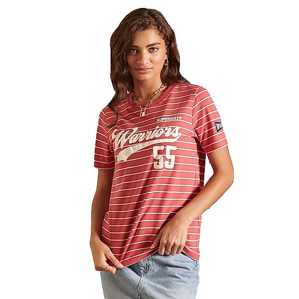 Superdry Script Style Col Stripe T-shirt S Soda Pop Red Marl günstig online kaufen