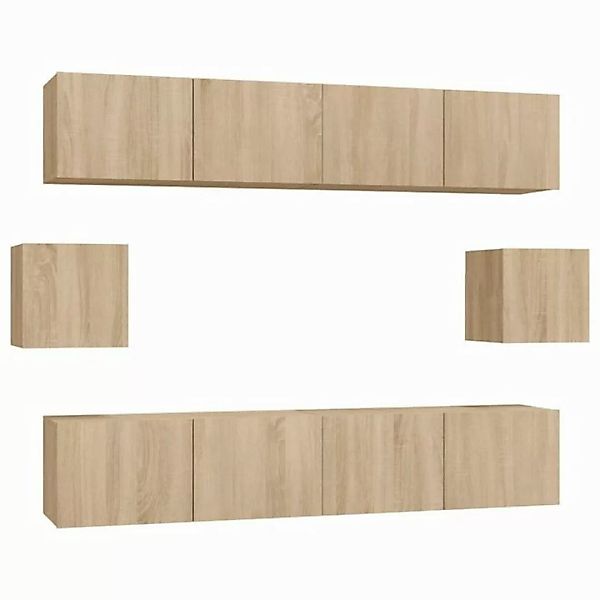 furnicato TV-Schrank 6-tlg. TV-Schrank-Set Sonoma-Eiche Holzwerkstoff (1-St günstig online kaufen