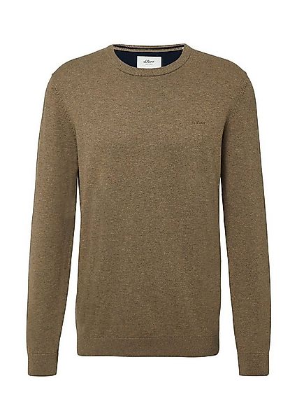 s.Oliver Rundhalspullover Basic (1-tlg) Feinstrick-Komfort mit Logo-Detail günstig online kaufen