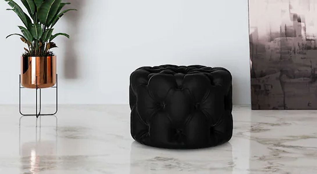 Home affaire Hocker »FOLLINA« Polsterhocker mit klassischer Chesterfield-Kn günstig online kaufen