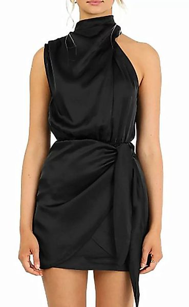 ZWY Satinkleid Neckholder-Kleid aus Satin,rock damen schwarz knielang,bleis günstig online kaufen