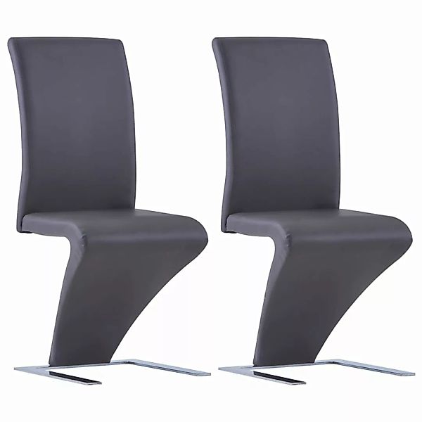 Esszimmerstühle In Zick-zack-form 2 Stk. Grau Kunstleder günstig online kaufen