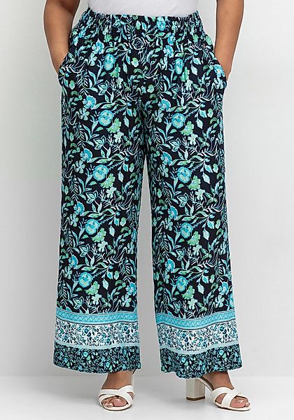 Sheego Jerseyhose Schlupfhose . mit Blumenprint und Smokbund günstig online kaufen