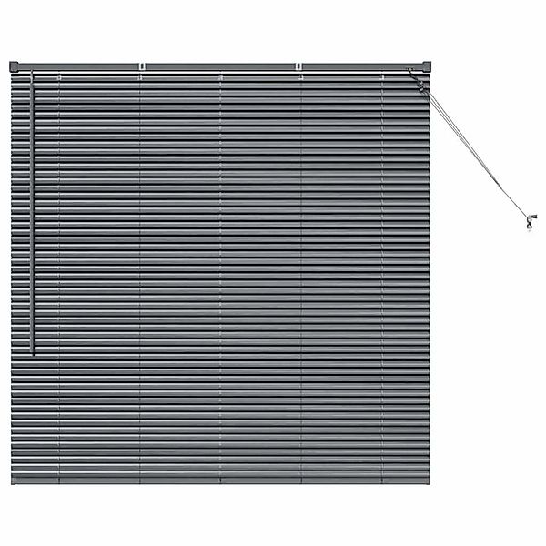 vidaXL Balkenjalousien mit Vorhängen Dunkelgrau 130 x 130 cm Aluminium 4200 günstig online kaufen