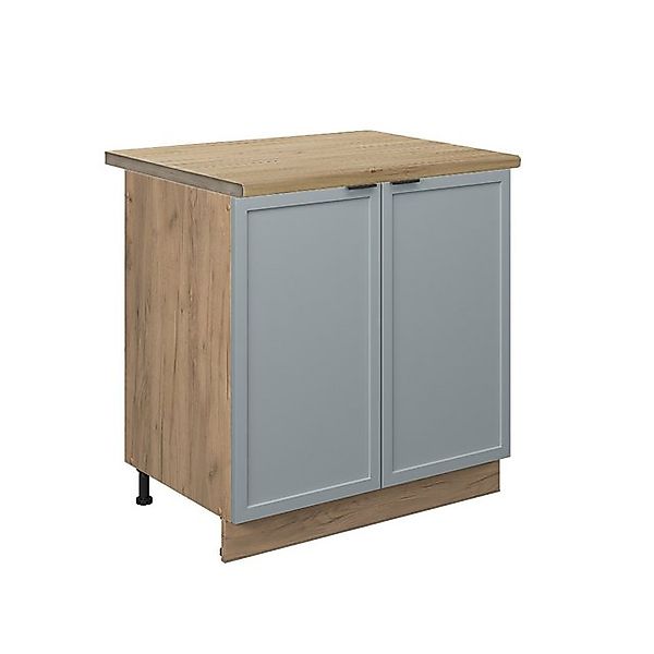 Vicco Spülenunterschrank Fame-Line, Hellblau-grau/Goldkraft Eiche, 80 cm, A günstig online kaufen