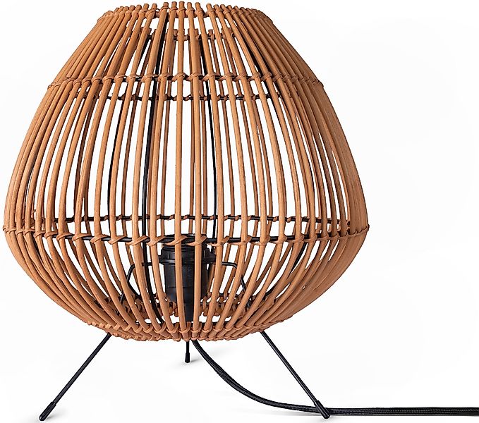 Paco Home Tischleuchte »PIRU«, Leuchtmittel E27   ohne Leuchtmittel, Rattan günstig online kaufen