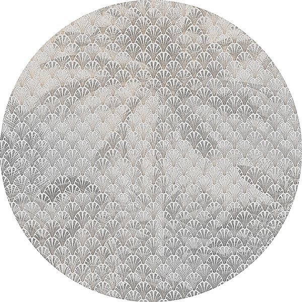 Sanders & Sanders Selbstklebende Runde Tapete Dschungel Grau Ø 125 cm 61173 günstig online kaufen
