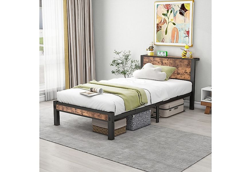 HOMERECOMMEND Metallbett mit MDF-Kopfteil, Lattenrost, modernes Design (1-t günstig online kaufen