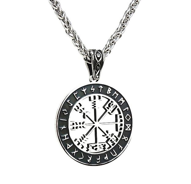 DALMARO Kette mit Anhänger Lederkette Edelstahlkette 316L WIKINGER MEDAILLO günstig online kaufen