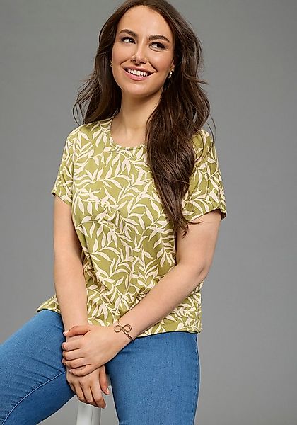 Laura Scott CURVE T-Shirt casual Stil, Figurumspielende Passform, geblümt günstig online kaufen