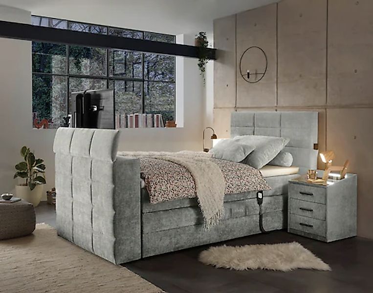 ED EXCITING DESIGN Boxspringbett »Denver« inkl. Motor, Topper und motorisie günstig online kaufen