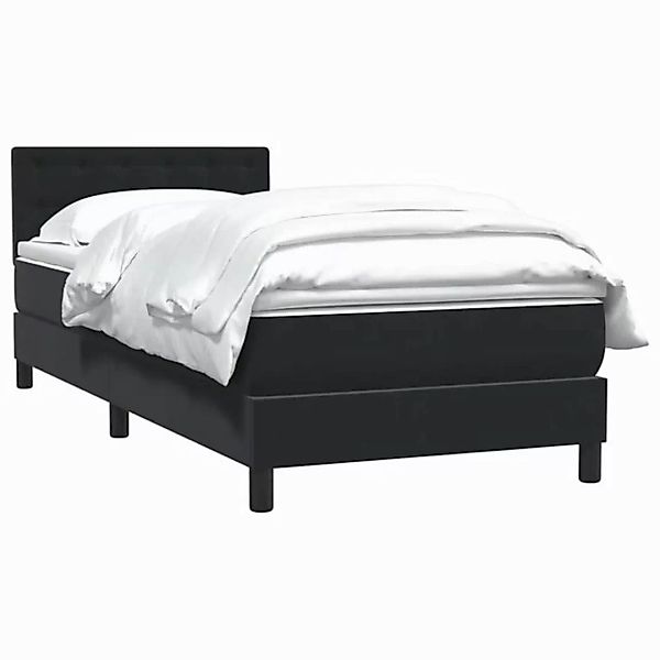 vidaXL Bett Boxspringbett mit Matratze Schwarz 90x220 cm Samt günstig online kaufen