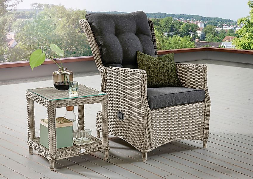 Destiny Gartenlounge-Set »CASA MERANO« 1x Sessel, 1x Beistelltisch, inkl. A günstig online kaufen