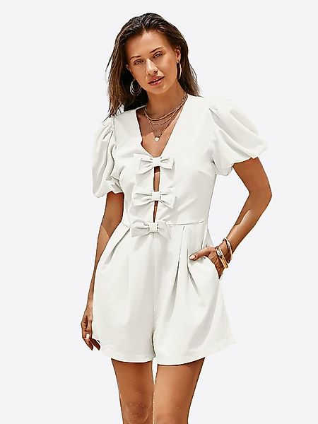 Imily Bela Strampler Damen Jumpsuits mit Schleife vorne und Puffärmeln (Pac günstig online kaufen