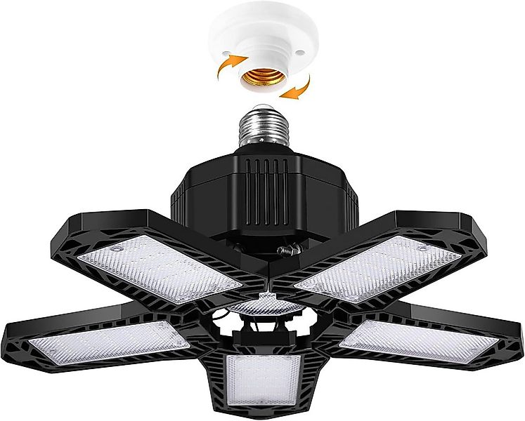 Diyarts Deckenleuchten, LED-Modul, verformbar, E27-Fassung, Tageslichtweiß, günstig online kaufen