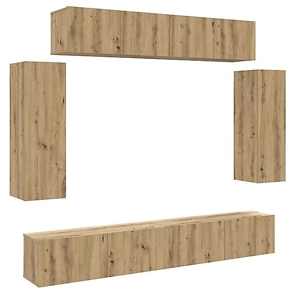 vidaXL 6-Tlg TV-Schrank-Set Wandmontage Artisan-Eiche Holzwerkstoff 3329002 günstig online kaufen