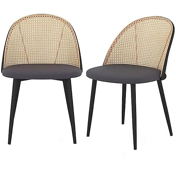 Costway Esszimmerstühle 2er Set 150 kg Belastbar Stühle Grau günstig online kaufen