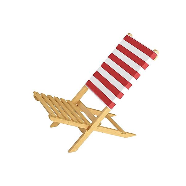 Erst-Holz Klappstuhl Strandstuhl Anglerstuhl Gartenstuhl mit Rot-Weißem Bez günstig online kaufen