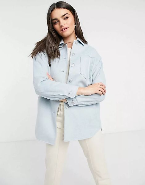 Helene Berman – Hemdjacke in Blau aus Wollmischung günstig online kaufen