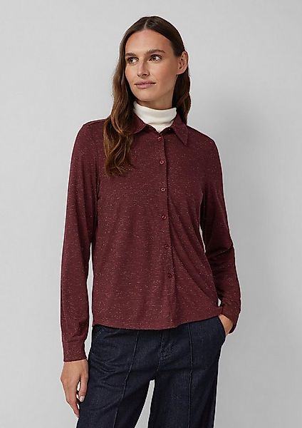 s.Oliver Langarmshirt T-Shirt Hemdbluse mit Glitzergarn und verlängertem Rü günstig online kaufen
