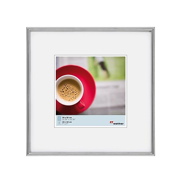 walther design Galeria Kunststoff Bilderrahmen  30x30 cm Silber günstig online kaufen