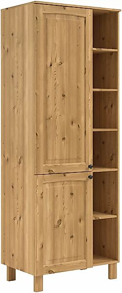 Kochstation Hochschrank "KS-Osby", Kiefer massiv, Breite 75 cm, 2 Türen, 4 günstig online kaufen