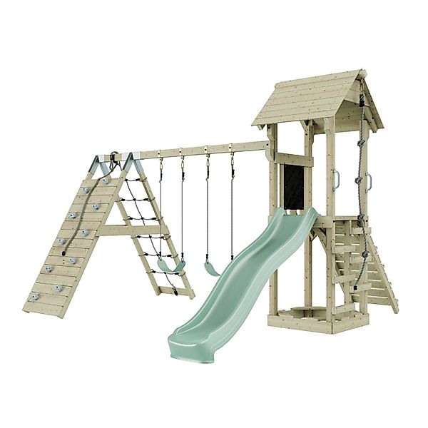 OutdoorToys Spielturm Kiruna mit Kinderschaukel Mintgrün günstig online kaufen