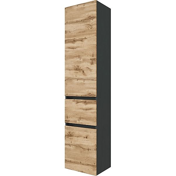 Held Möbel Hochschrank Bari 40 cm Wotaneiche-Graphitgrau günstig online kaufen