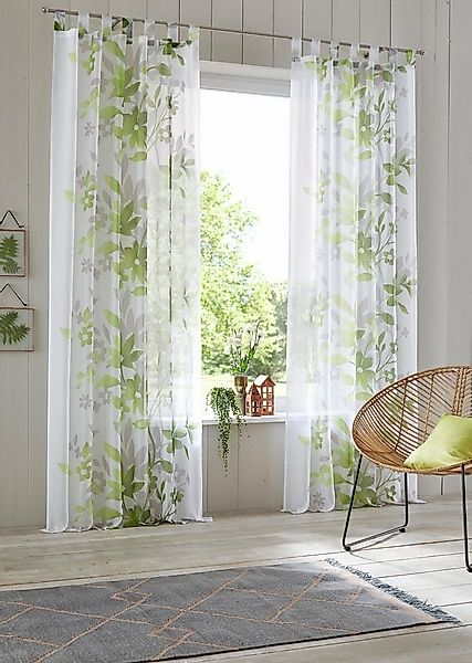 Home affaire Gardine Ina (2 St), Schlaufen, transparent, Voile, 2-er Set, e günstig online kaufen