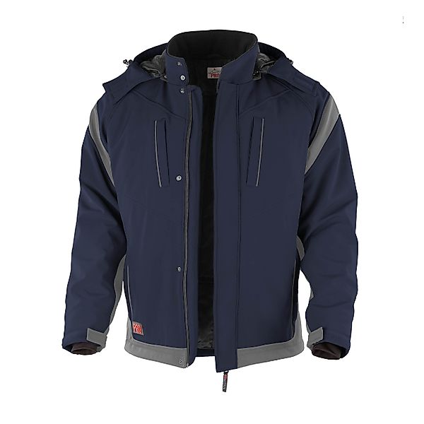 Qualitex Workwear Winterjacke Softshelljacke "PRO" marine/grau, günstig online kaufen