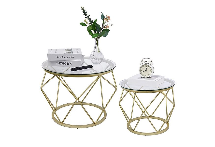 HZUANERI Couchtisch Beistelltische mit Metallrahmen für Wohnzimmer/Schlafzi günstig online kaufen