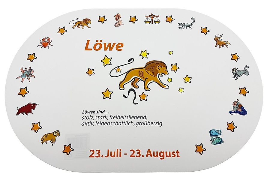 varivendo Tischdecke Platzmatte, Sternzeichen Löwe (Stück günstig online kaufen