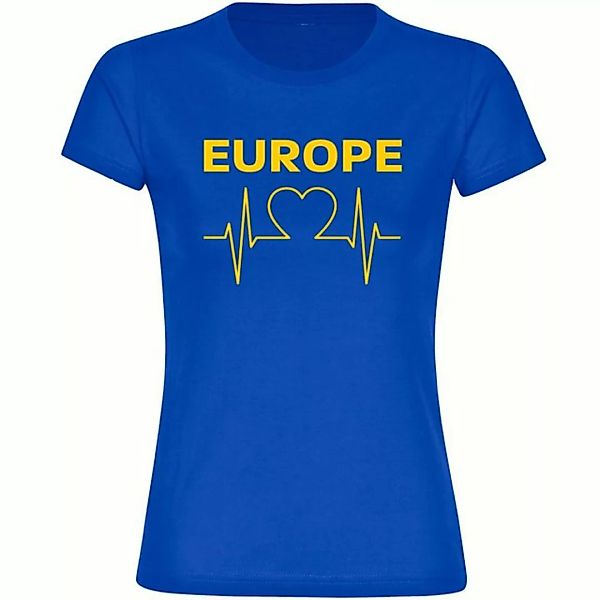 multifanshop T-Shirt Damen Europe - Herzschlag - Frauen günstig online kaufen