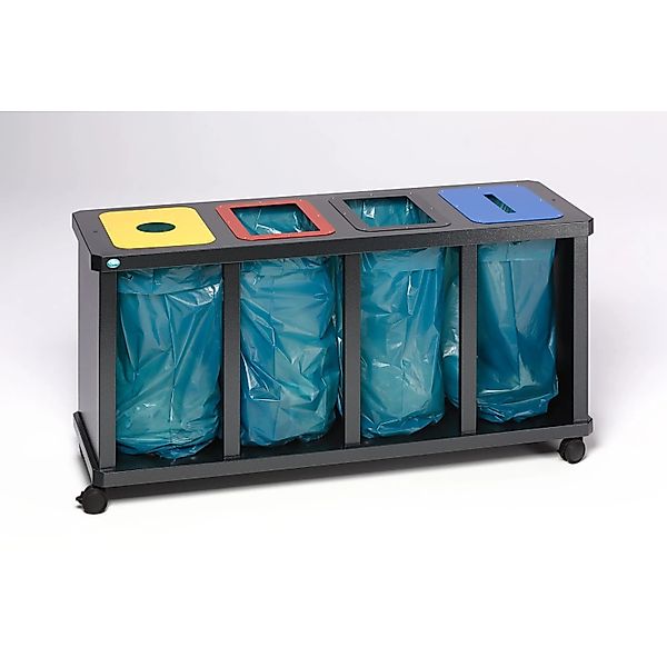 PROREGAL Robuste Wertstoffsammelstation 4 Fach Mit Klemmring HxBxT 67 x 157 günstig online kaufen