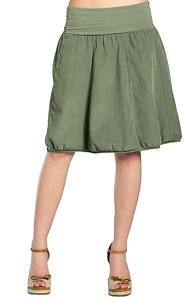 Caspar Faltenrock RO004 Damen Cord Rock knielang mit hohem elastischem Bund günstig online kaufen