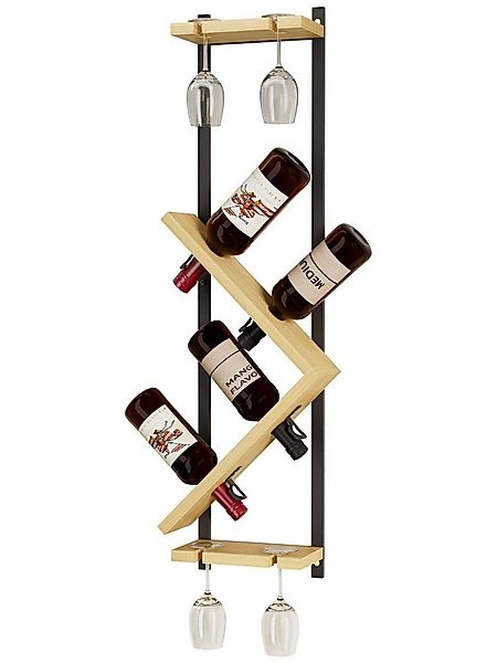 Yorbay Weinregal Wand für 4 Flaschen & 4 Gläser Flaschenregal für Wein, Auf günstig online kaufen