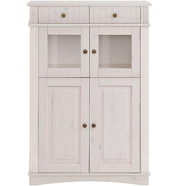 OTTO home Highboard Teresa Mini-Vitrine mit Glastüren und 2 Schubkästen, Ko günstig online kaufen