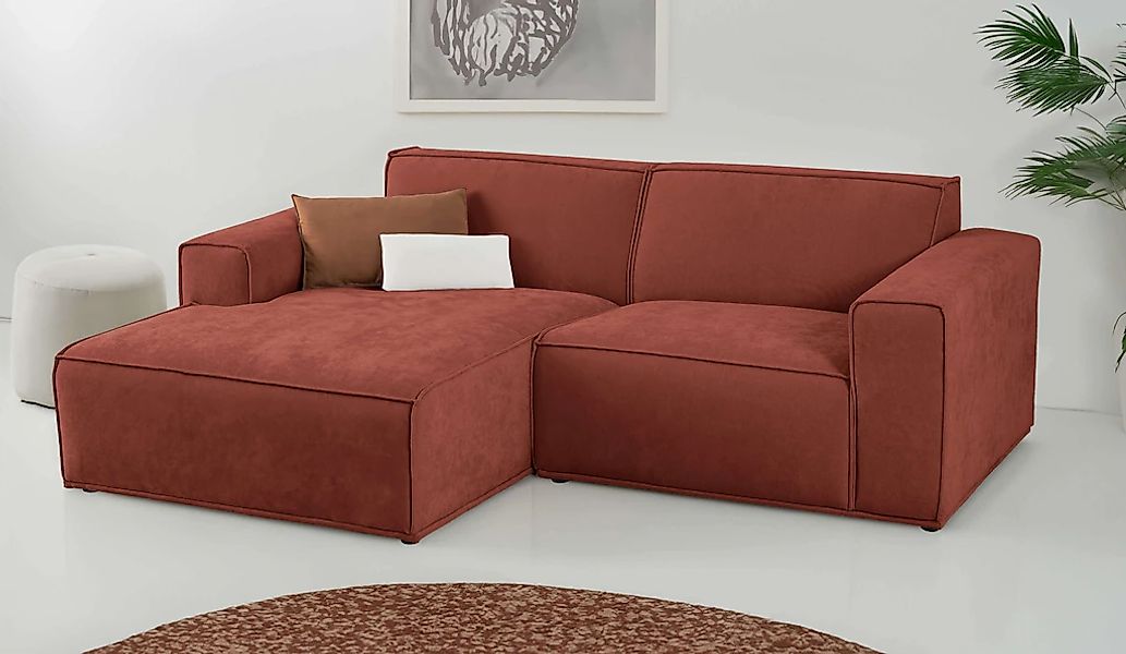 Home affaire Ecksofa "Avelin, 228 cm, L-Form, Chenille, Struktur-Boucle", m günstig online kaufen