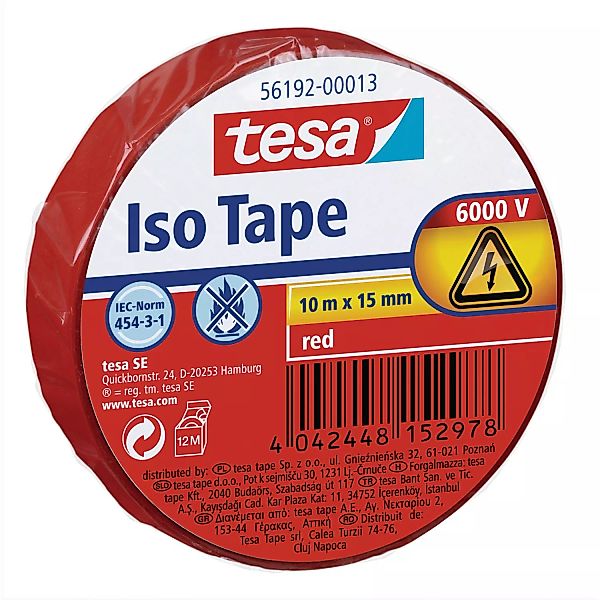 Tesa Iso Tape Rot 10 m x 15 mm günstig online kaufen