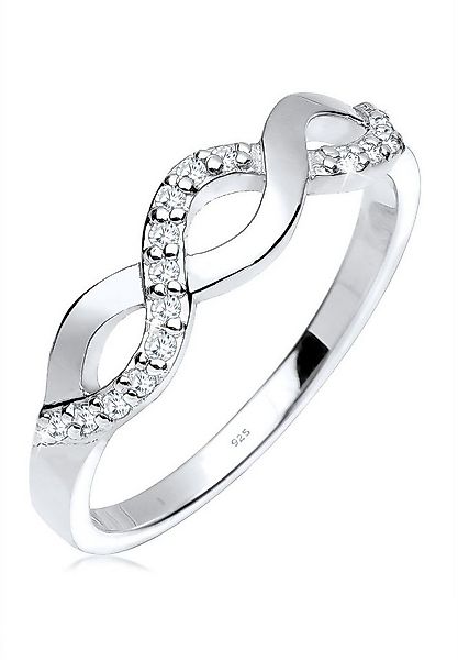 Elli Fingerring Elli Ring Knoten Wellen Infinity Zirkonia 925 Silber, Infin günstig online kaufen