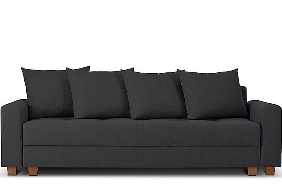 KONSIMO® Schlafsofa REVO Schlafsofa mit bettkasten, Massivholzbeine, strapa günstig online kaufen