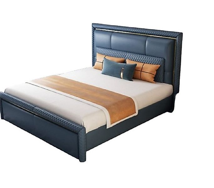 Xlmoebel Bett Blau Luxuriöses Doppelbett im Hotelstil mit Polsterung (1-tlg günstig online kaufen